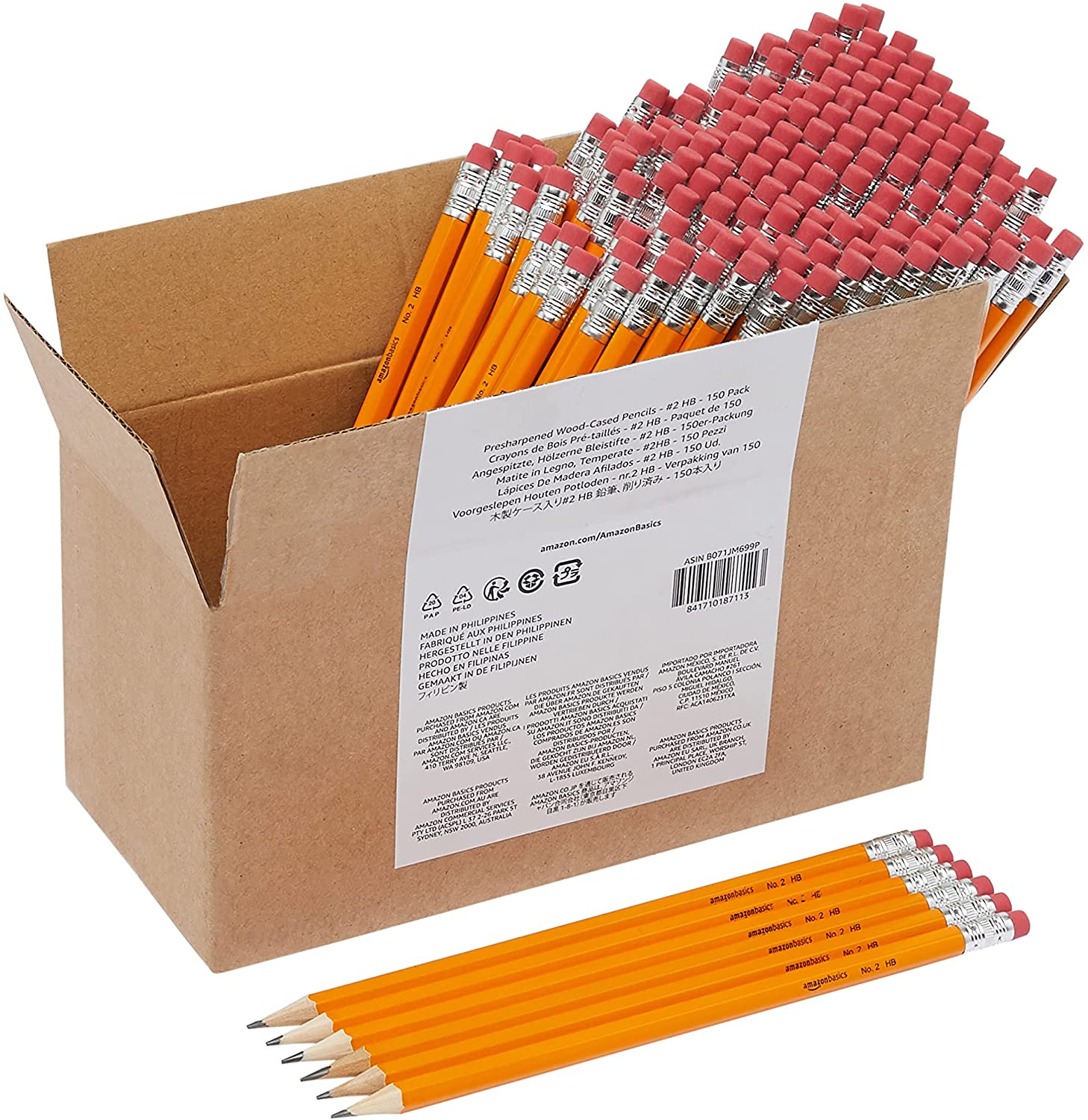 Amazon Basics Woodcased 2 Pencils, Pre-sharpened, HB Lead, Box of 30
