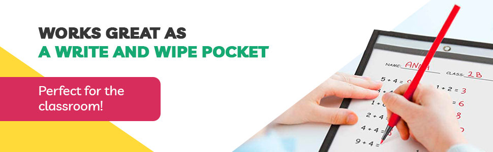 write and wipe pockets