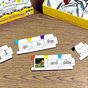 example of sentence building pieces.
