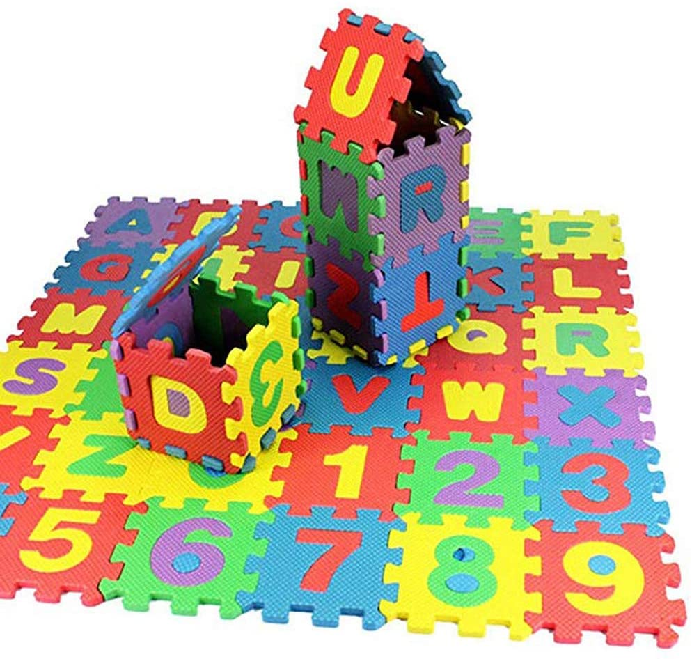 36pcs Number Alphabet Foam Puzzle Child Alphabet Puzzle Foam Maths Colorful Play Mat Foam Educational Toy Gift for Family Women