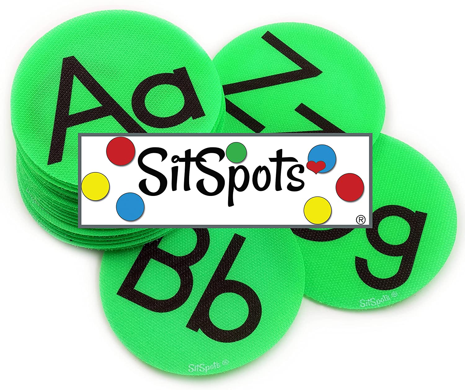 SitSpots® Alphabet A-Z Carpet Spots for Classroom | The Original Sit Spots for Your Classroom Carpet Seating (Spanish (Multi-Co