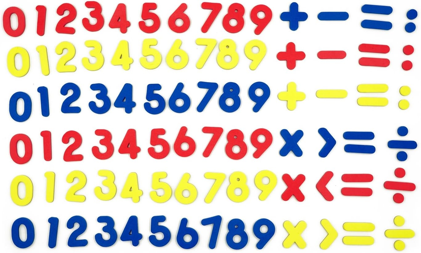 Números magnéticos de 102 piezas para la educación básica de matemáticas